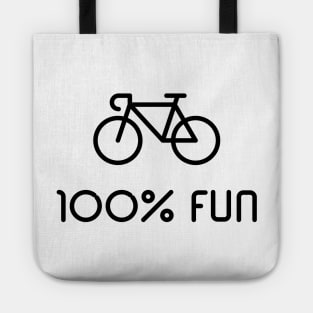 Racing Bike / Road Bike – 100% Fun (Bicycle / Black) Tote