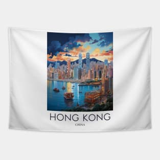 A Pop Art Travel Print of Hong Kong - China Tapestry