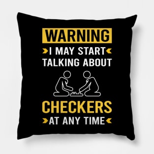 Warning Checkers Pillow