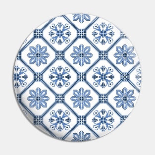 Portuguese Lisbon Azulejos Tile Pattern Pin