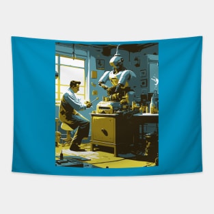 Retro Robotics Tapestry