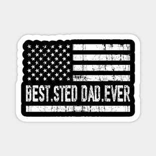 Father's Day Best Step Dad Ever with US American Flag Magnet