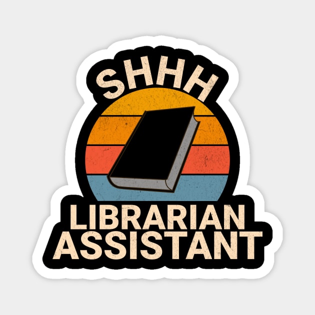 Librarian Assistant Funny Appreciation For Men Women Retro Magnet by Dezinesbyem Designs