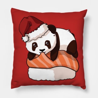 Panda Salmon Sushi Christmas Pillow