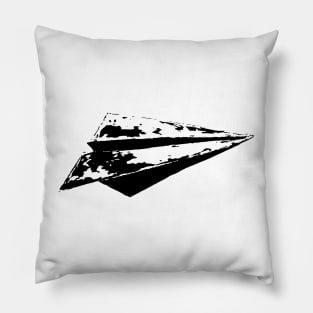 Black Retro Paper Airplane Graphic Pillow