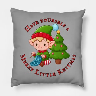 Merry Knitmas Elf Pillow