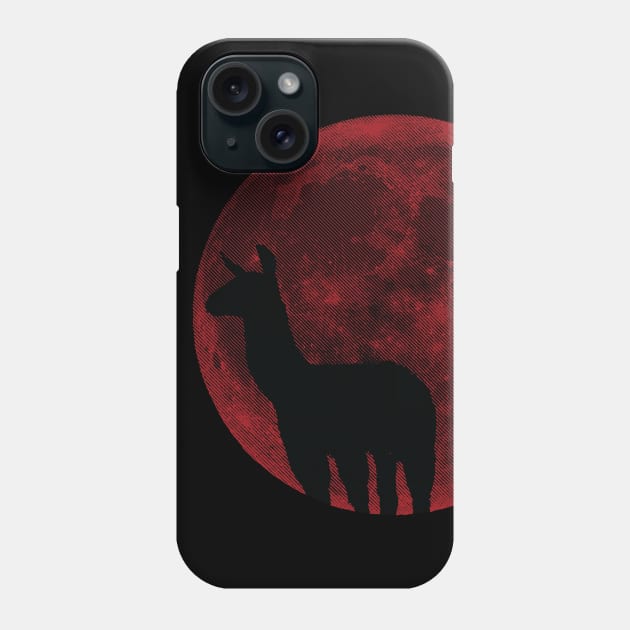 Llama Luna - Red Moon Llama Phone Case by pelagio