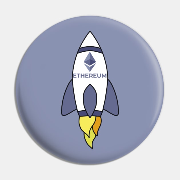 Ethereum To The Moon Rocket Pin by DiegoCarvalho