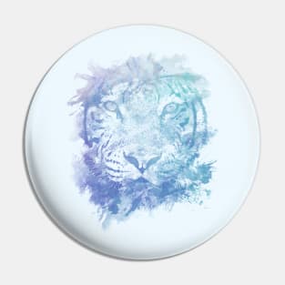 Abstract Watercolor Tiger Portrait / Face Pin