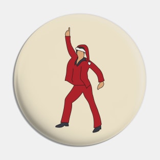 Christmas Disco Fever Santa John Travolta Emoji Pin