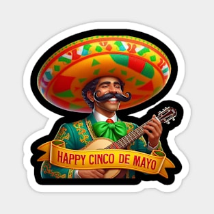 Happy Cinco de Mayo Mariachi Macho Mustache. Magnet