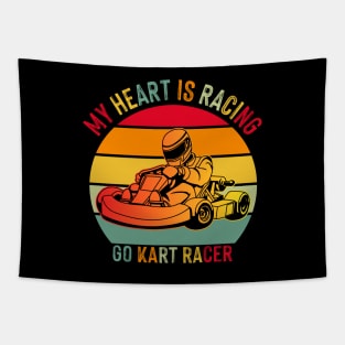 Vintage Kart Racing Go-Kart Racer Tapestry