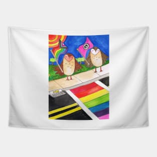 Pride Owls Tapestry