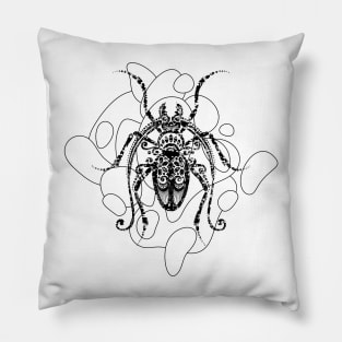 Print with Ornate Exotic Beetle Pillow