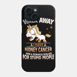 funny kidney cancer grumpy unicorn warrior Phone Case