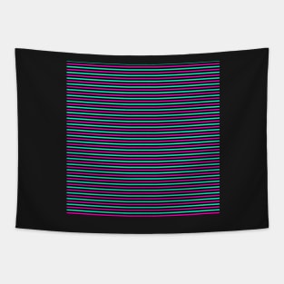 Neon Green, Pink and Black Horizontal Stripes Tapestry