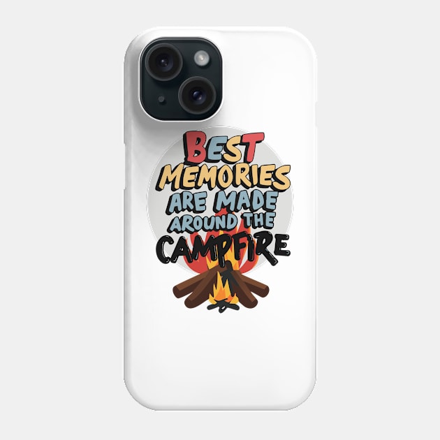 Campfire Memories Adventure Artwork, Camping Lovers Gift Phone Case by WEARWORLD