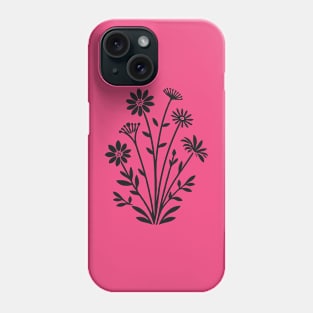 Elegant Monochrome Floral Bouquet Phone Case