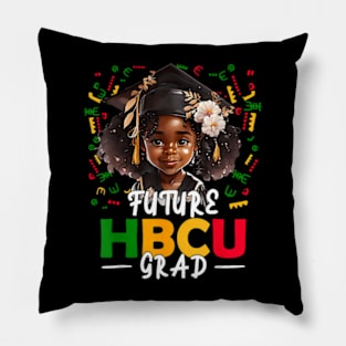 HBCU Grad Afro Black Girl Kids Graduation College Pillow