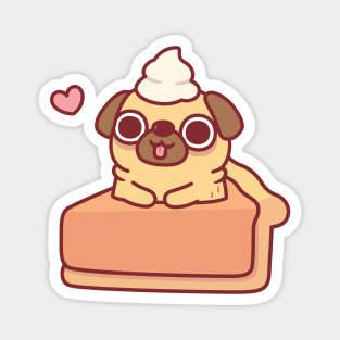 Cute Pug In Pumpkin Pie Funny Magnet