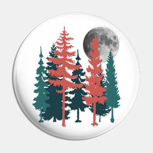 Full Moon Between Trees Pin