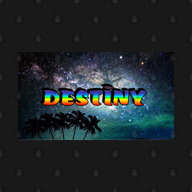 DESTINY Urban Colourful Galaxy Name Tag by Mash75Art