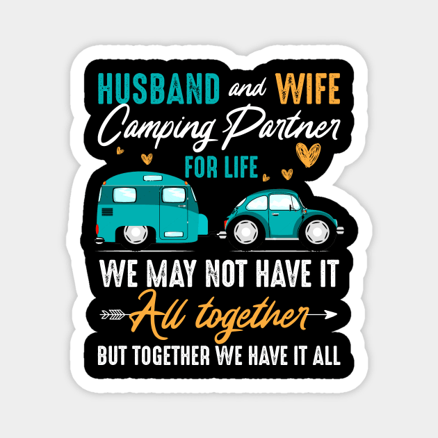 Husband And Wife Camping Magnet by Pelman