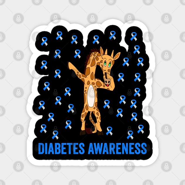 diabetes awareness - blue ribbon awareness - type 1 diabetes awareness Magnet by Merchpasha1