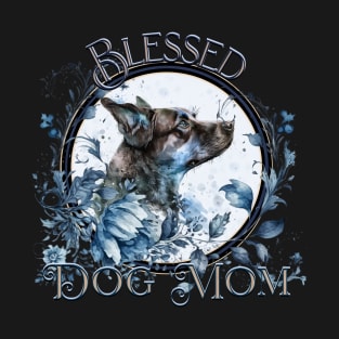 Mother's Day Blessed Dog Mom Mystic Blue T-Shirt