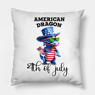 Patriotic Dragon in Shades Pillow