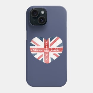 Platinum Jubilee 2022 British flag heart Phone Case