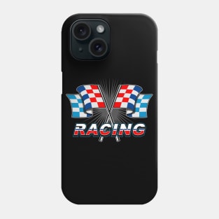 Tricolor checkered racing flag Phone Case