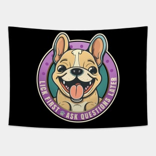 Lick First! French Bulldog Design Tapestry