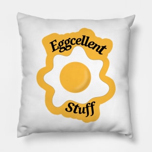 Eggcellent Stuff - yellow background Pillow