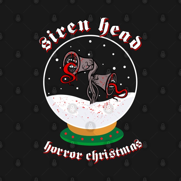 Siren Head Horror Christmas snow globe by opippi