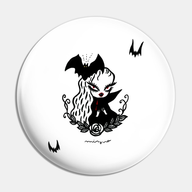 Lady Vamp White Pin by MiznaWada