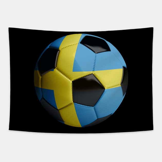 Sweden Soccer Ball Tapestry by reapolo