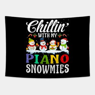 Chillin With My Piano Snowmies Teacher Xmas Gifts Tapestry