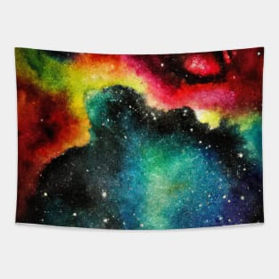 Green Red yellow Blue Purple Galaxy Tapestry