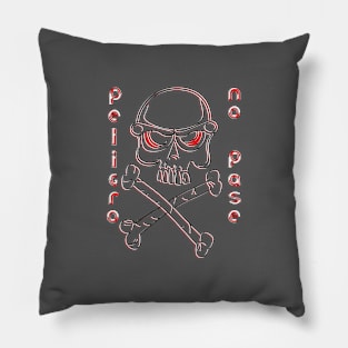 No Passage Skull Crossbones Danger Warning Hazard Bones Risk Pillow