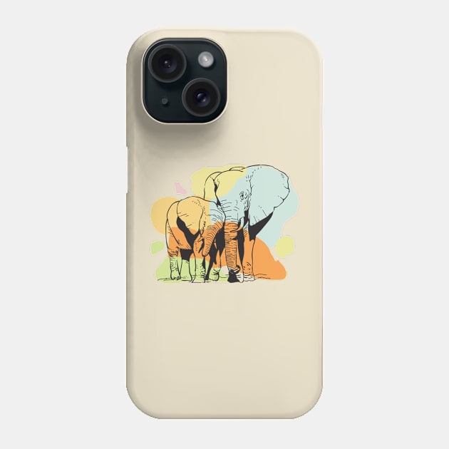 Mother Elephant and Her Child Phone Case by Mulyadi Walet