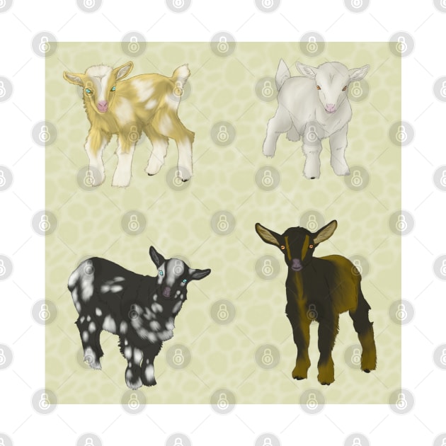 Baby Goats Pattern Cream by TrapperWeasel