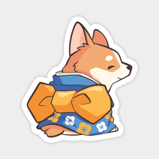 Kimono Corgi Magnet