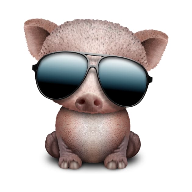 Baby Pig Wearing Sunglasses by jeffbartels