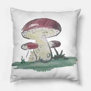 Mushroom Retro Vintage 60s Drawing Pillow