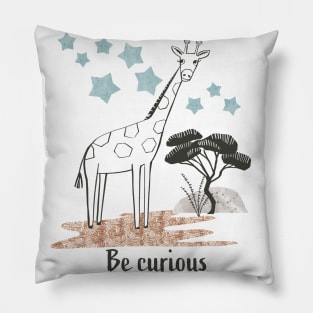 Be Curious Giraffe - Safari Collection Pillow