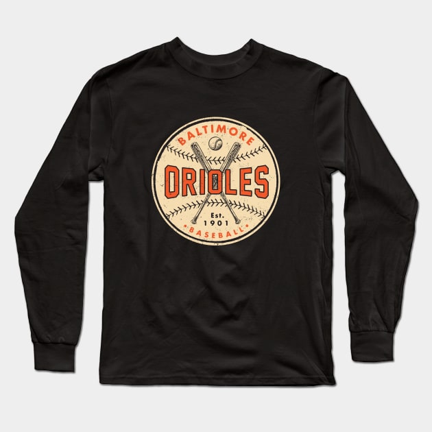  Vintage Retro Style Baltimore Oriole Long Sleeve T