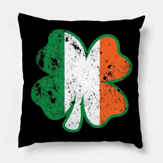 Clover Irish Flag DISTRESSED Pillow by St_Patricks_Day17