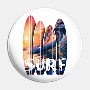 Sunset, Big Waves and Surf Pin