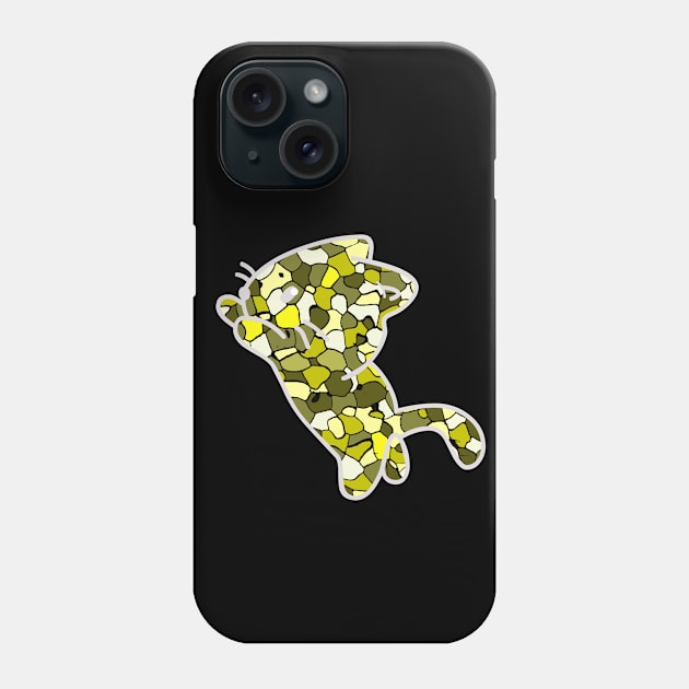 Cat Jewel Art - Stay Pawsitive (yellow) Phone Case by YasudaArt